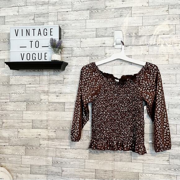 ERGE Designs Girls’ Smocked Foil Leopard Top, L, NWT! - Picture 8 of 8